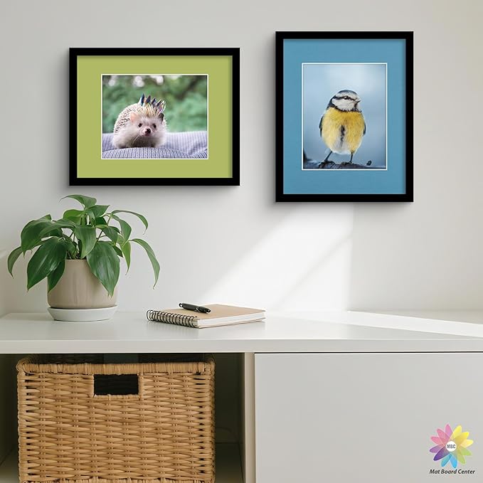 Mat Board Center, Pack of 25, 11x14 for 8x10 Mixed Color Mats - Acid Free, 4-ply Thickness, White Core - for Pictures, Photos, Framing