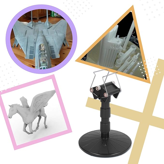 Spray Work Painting Stand Set, Adjustable Height Adjustable Spring Width Painting Turn Table Stand, Spray Painting Stand Base for DIY Model Car