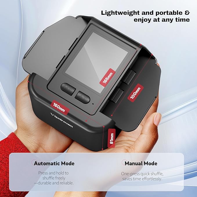 Automatic Card Shuffler for 1-2 Decks, Dual Mode Card Shuffler with USB-C Rechargeable Battery, Card Shuffler & Dealer for UNO, Skip-Bo, Poker, Blackjack, Texas Hold’em, Party & Travel