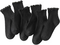 Hstyle 6 Pairs of Ruffle Socks Women, Cute Ruffle Ankle Socks