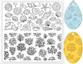 CHGCRAFT Polymer Clay Texture Sheets - Ocean Silicone Stamp for Coral Shells - Clay Pad for Making Earrings Jewelry, 5.5x5.5inch