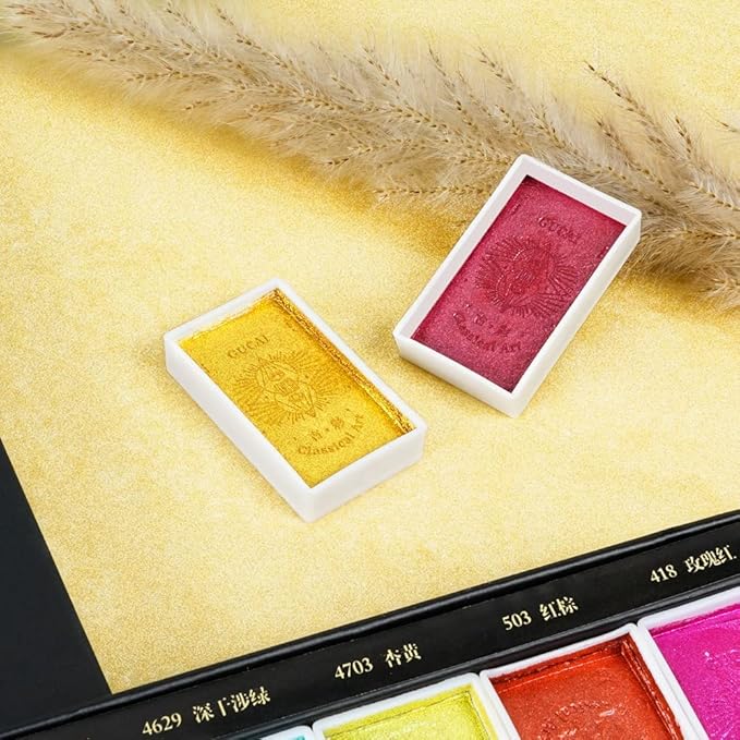 Paul Rubens Watercolor Paint Set, 36 Classical Glittery Colors Solid Paints, Strong Coverage, Good Lightfastness, Ideal for Illustrators, Artists, Painters, Students