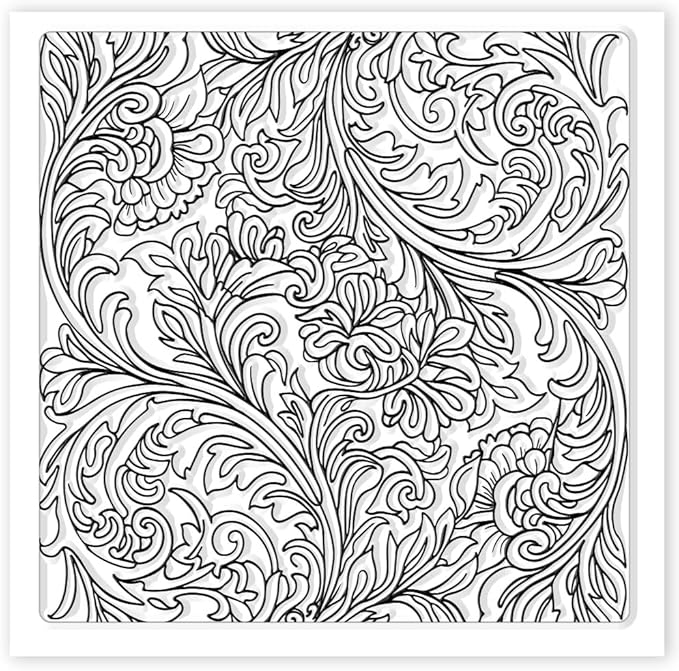 CHGCRAFT Clay Texture Mat Retro Floral Clay Texture Sheets Silicone Polymer Stamp Sheet Modeling Pattern Pad for Polymer Pattern Making Earrings Jewelry 5.5x5.5inch