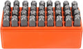 HARFINGTON 36pcs Metal Stamping Kit 5/16" (8mm) Steel Uppercase Letter and Number Punch Set (A-Z / 0-8 / "&" Symbol) Punch Press Tool with Case for Imprinting Metal Plastic Wood Leather