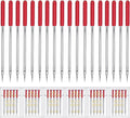 HONEYSEW 30 Pieces Sewing Machine Needles HAX1 130/705H Universal Regular Point Flat Shank Sewing Needle Compatible with Singer, Brother,Janome,Pfaff and Other Brand (Red Size 16-30PCS)