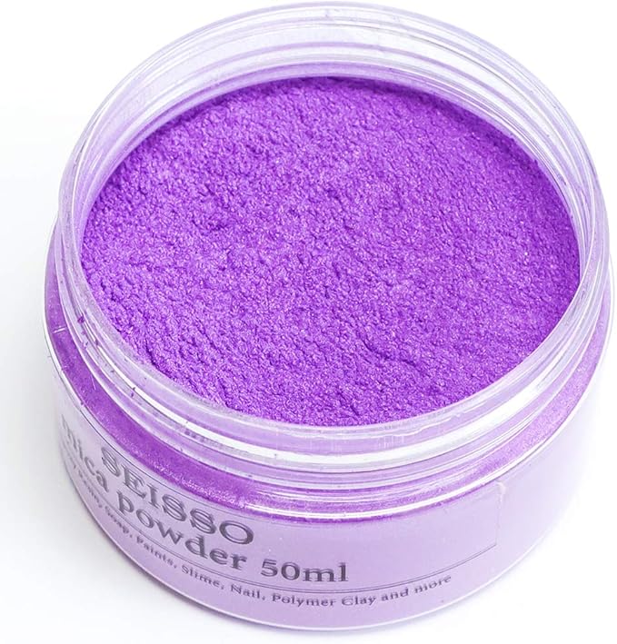 SEISSO Lavender Purple Mica Powder for Epoxy Resin 1.7 oz /50g Powdered Pigment for Soap Colorant Bath Bomb Dye, Cosmetic Grade for Lip Gloss, Acrylic Nails Polish, Craft Projects