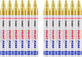 Paint Markers, 12 Pack Oil-Based Waterproof Quick Dry Permanent Paint Pen Set for Rocks Painting, Wood, Fabric, Plastic, Canvas, Glass, Mugs, Metal, Tire, Stone, DIY Craft (Gold)