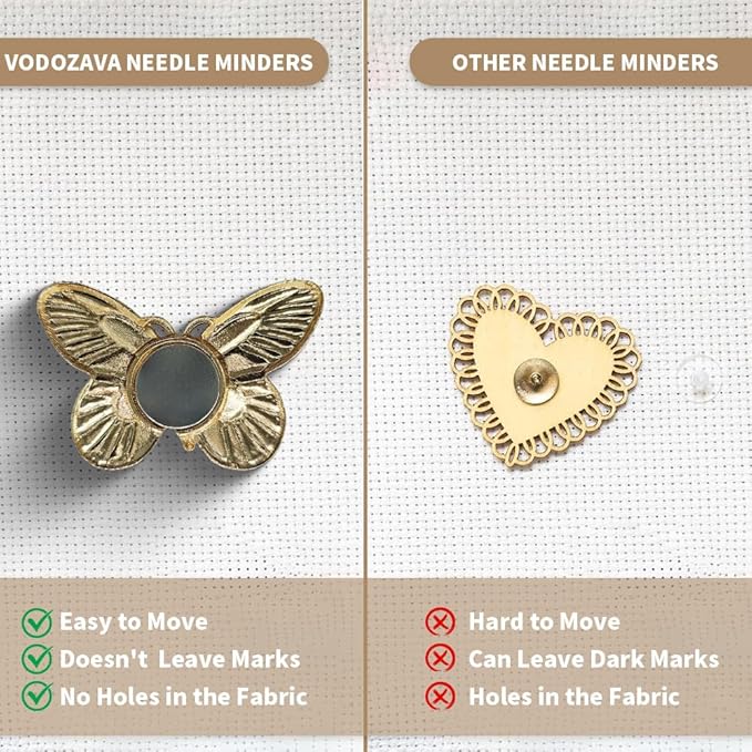 Needle Minder Magnet, Magnetic Needle Minder, Needle Minders Magnetic Cross Stitch Accessories, Magnetic Needle Holder, Life Tree, Butterfly, Cats, Owl, Heart (Butterfly)