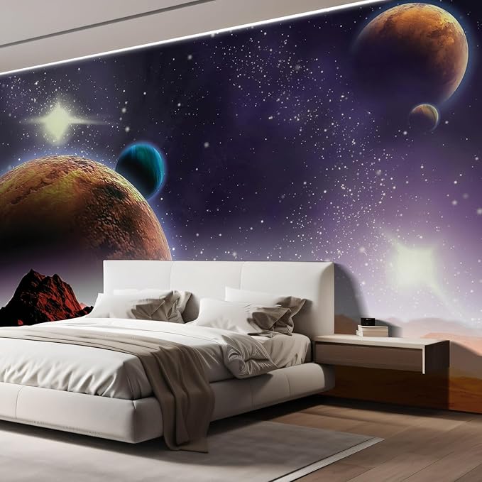 wall26 Peering into a Vibrantly Colored Space Wall Mural, Removable Sticker, Home Decor - 132x144 inches