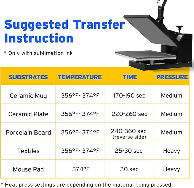 Printers Jack Sublimation Paper - Heat Transfer Paper 100 Sheets 8.3" x 11.7" for Any Epson HP Canon Sawgrass Inkjet Printer with Sublimation Ink for T shirt Mugs DIY