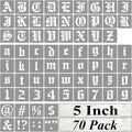 5 Inch Alphabet Letter Stencils for Painting - 70 Pack Old English Letter Stencil Templates with Numbers and Signs for Painting on Wood, Reusable Letters Stencils for Chalkboard Wood Signs & Wall Art