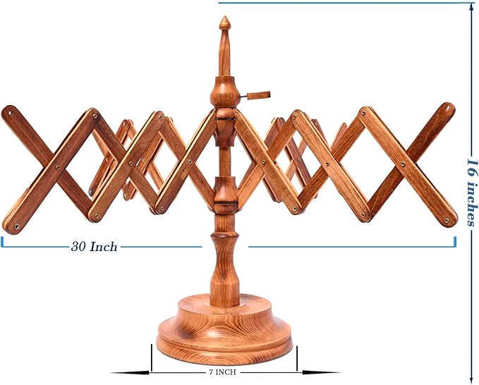 Wooden Table Top Yarn Swift, Antique Beechwood Crocheting & Knitting Craft Accessory for Yarn Winding, Handcrafted Beechwood Swift for Knitters & Crafters