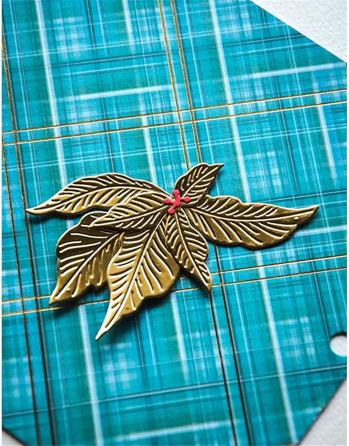 Cutting Dies Metal Stencils Scrapbooking Tools DIY Embossing Template for Paper Card Making Album Arts Crafts Supplies (Christmas Flower-10x10cm)