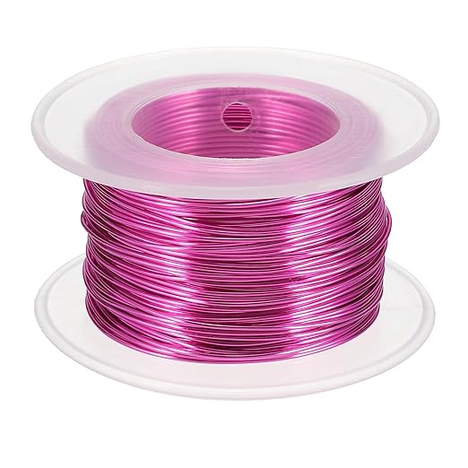 uxcell 20 Gauge / 0.8mm Anodized Aluminum Wire for Jewelry Craft Making, 102 Feet Bendable Flexible Wire for DIY Home Decor Gardening Sculpture, Rose Red