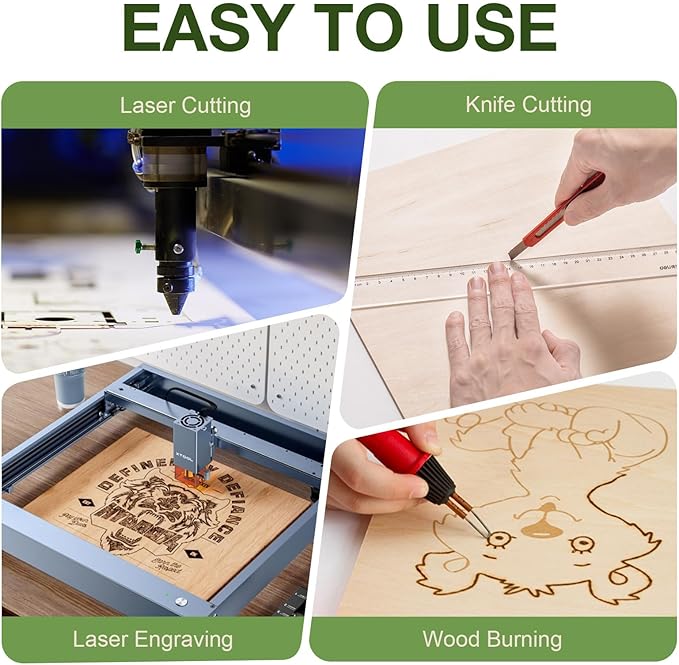 6 Pack Birch Plywood Sheets, 12 x 12 x 1/4 Inch, 6mm for Laser Cutting, Architectural Models, Wood Burning & DIY Crafts