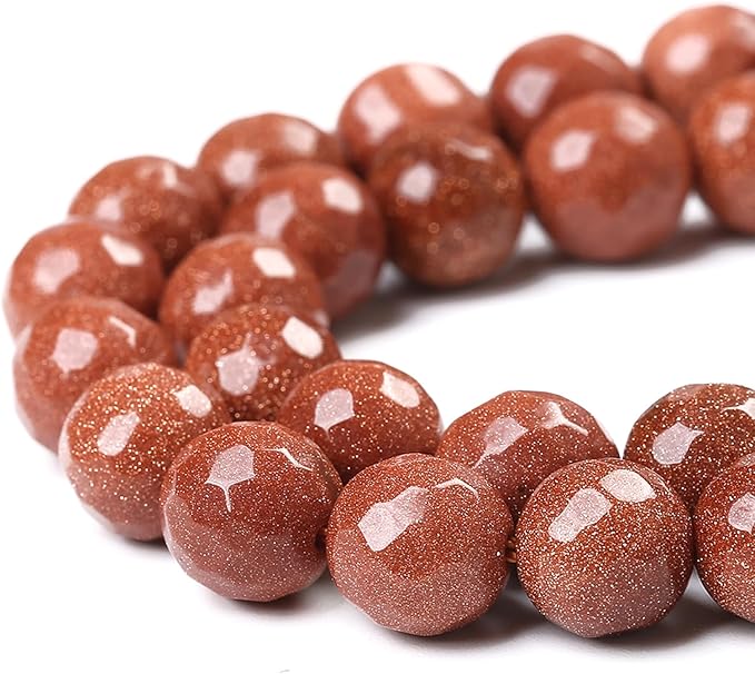 36pcs 10mm Natural Gold Sandstone Beads Faceted Stone Energy Healing Beads for Jewelry MakingDIY Bracelet Necklace Accessories 15" (10mm, Faceted Gold Sandstone)