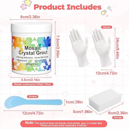 Mosaic Crystal Grout for Glass Tiles, DIY Mosaic Art and Craft Projects