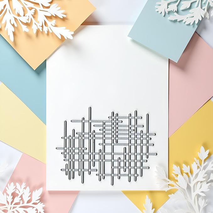 1Pc Silver Irregular Lines Metal Cutting Dies for Card Making, Paper Embossing Die-Cuts Sets, DIY Scrapbooking Photo Album Arts Crafts Templates, Stencils for Holiday Christmas Decoration，Scrapbooking