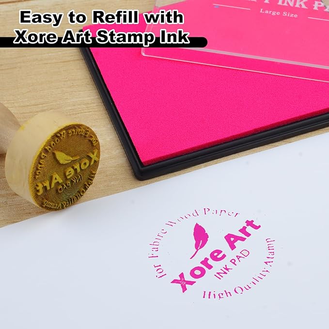 5"x4'' Large Ink Pad Washable Stamp Ink Pad for Baby Footprint Handprint with 30ml Premium Refill Ink (Pink)