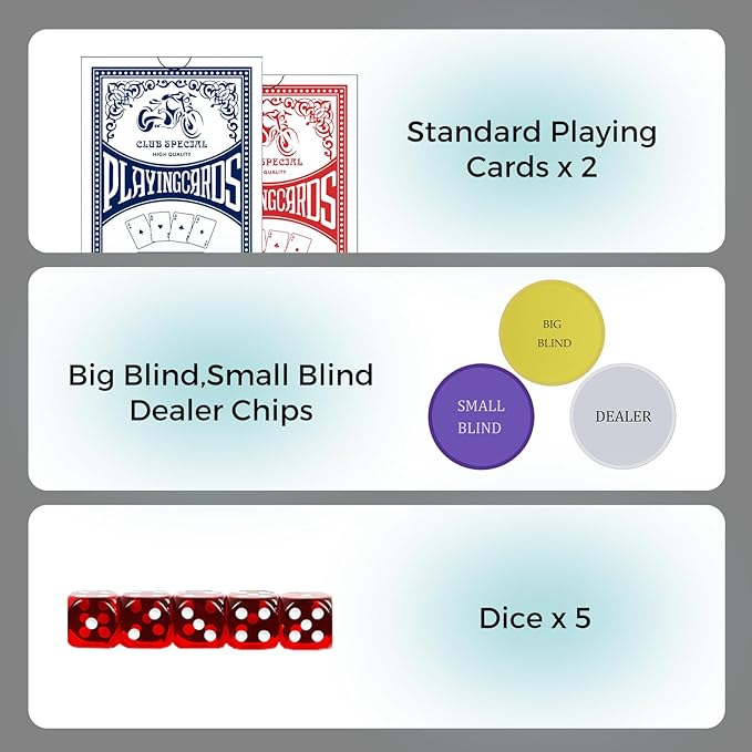 Clay Poker Set with Numbered Chips 500-pcs for Card Board Game, 14g Weight with Playing Cards for Texas Hold'em, Blackjack Gambling, Late Night Poker Games