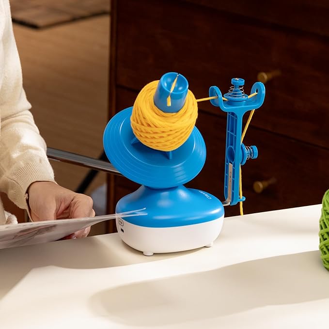 Caydo Electric Yarn Winder, Cordless Rechargeable Automatic Yarn Cake Winder, 2H Long Last Battery Effortless Yarn Winding, Wireless Yarn Spinner for Crocheting, Must-Have Tool for Yarn Enthusiast