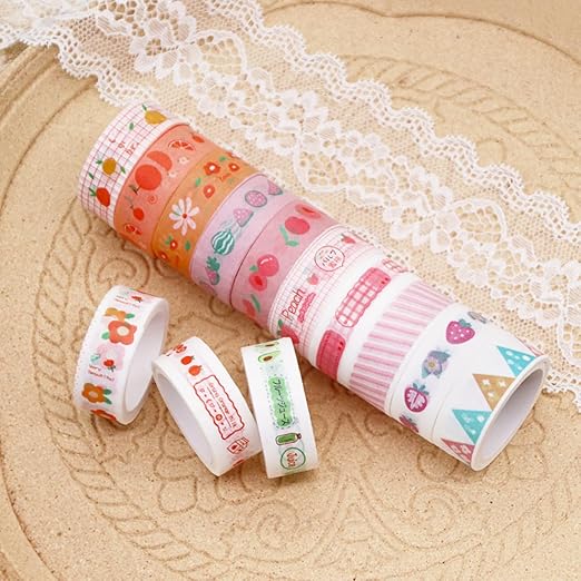 60 Rolls Cartoon Washi Tape Set Washi Tape Stickers Decorative Washi Tapes for DIY Crafts Scrapbooking Projects Paper Stickers