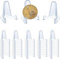 50 PCS Acrylic Display Holder Clear Display Easel Stands for Coins Capsules Phone Medals Stones Cards (Small)
