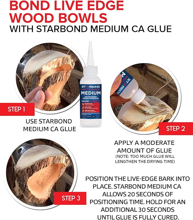 Premium Grade Cyanoacrylate (CA) Medium Super Glue by Starbond - 16 oz. Complete Refill KIT (453g) - with Extra Bottles, Caps, Microtips - for Woodturning, Pen Turning, Hobby, Lapidary, Acrylic Nails