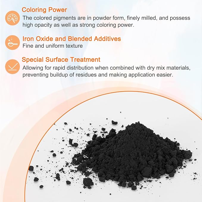 HARFINGTON Iron Oxide Powder Concrete Pigment 500 Mesh 3.5oz (100g) Iron Oxide Grout Pigment for Pastel Tile Paint Concrete Cement, Jet Black