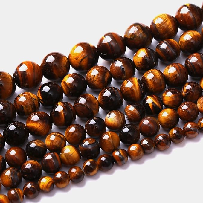 4mm 90pcs Natural Iron Yellow Tiger Eye Stone Beads for Jewelry Making Healing Energy Beads DIY Bracelet Necklace (4mm, Iron Yellow Tiger Eye Stone)