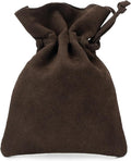 Medieval Drawstring Coin Pouch Bag, Leather Coin Pouch，Renaissance Drawstring Pouch Dice Bag, Small Coin Purse for Women/Men, Brown Swayze Suede