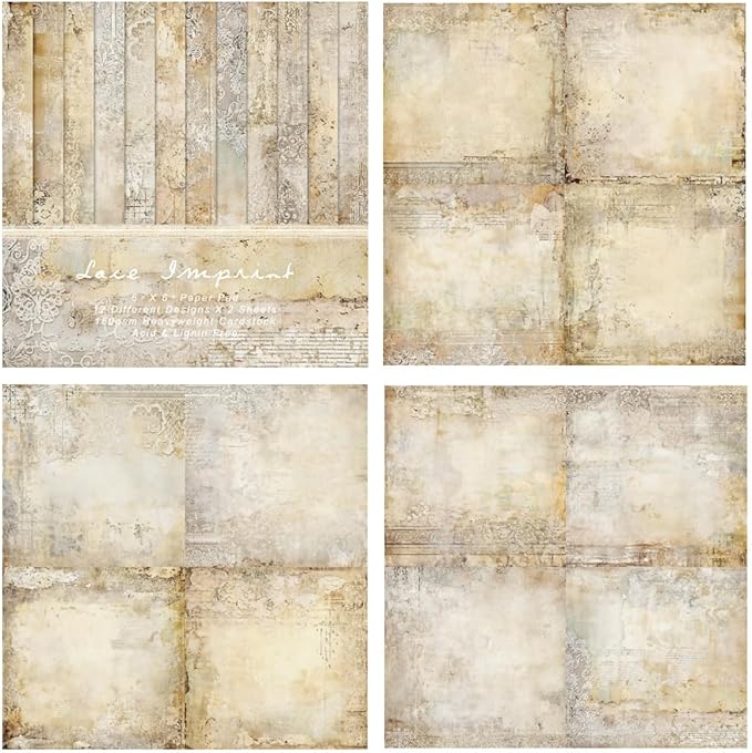 24 Sheets Decorative Scrapbooking Paper Pad 6x6 Craft Paper Single-Side Card Making Supplies for Junk Journal, Origami, Holiday Journaling