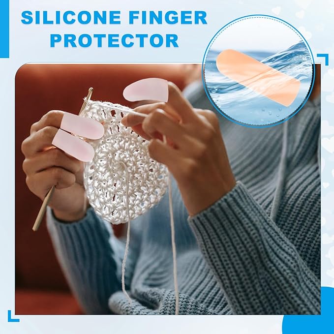 PATIKIL Gel Finger Cots 2"x0.67", 20 Pcs Silicone Finger Protector Support Finger Sleeve Cushions Thumb Protector Cover Fingertip Caps Gloves for Finger Cracking, Beige