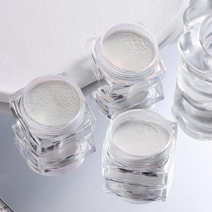 12 Jars Mermaid Chrome Nail Powder, Iridescent Aurora Powder Pearlescent Dust Metallic Mirror Glitter Effect Pigment Nail Art Glitter Manicure Decoration for Home DIY Salon