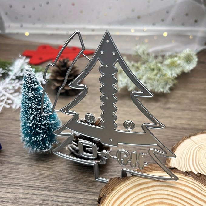 Festivals Metal Cutting Die for Scrapbooking, Christmas Cut Stencils for DIY Scrapbook Photo Album Decorative Paper Card, Card Making Supplies, Embossing (Christmas Tree 5.1 x 4.4 in)