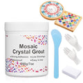 Mosaic Tile Grout, Mosaic Crystal Grout for Crafts, Essential for Handmade Grouting, DIY Projects Accessories Transparent Crystal Sanded, Mosaics Crystal Sealant for All Tiles (Translucent, 7oz)