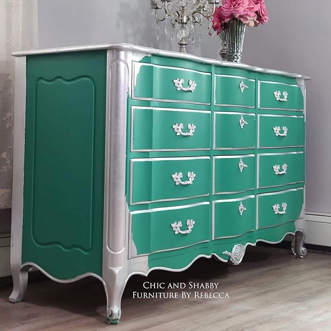 Dixie Belle Paint Company Chalk Finish Furniture Paint - Mermaid Tail (8oz) - Matte Aqua Green Chic Chalk Mineral DIY Furniture Paint