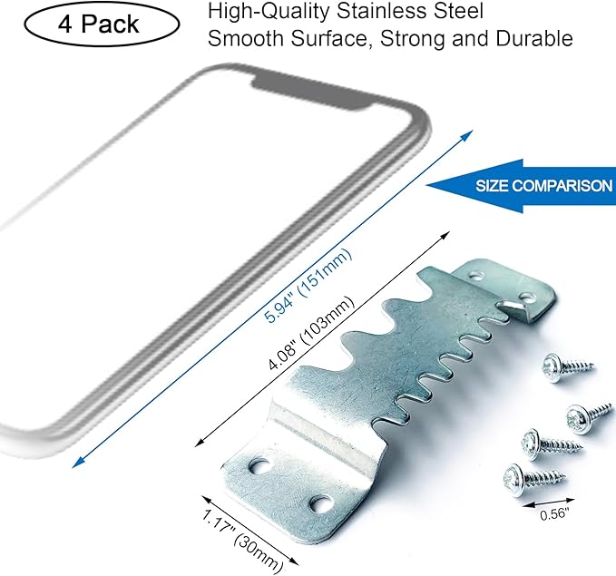 Large Sawtooth Picture Hangers - Supports 300 lbs - 4 Pack Super Heavy Hangers with Screws, Professional Picture Hanging Hardware for Heavy Decorations