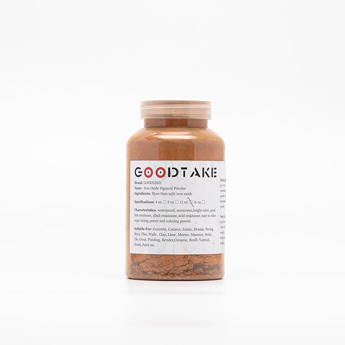 GOODTAKE Concrete Pigment, Orange Iron Oxide Pigment Powder, Concrete Cement Dye Coloring Powder for Brick, Tile, Clay, Lime, Mortar, Grout, Plaster, Paint (Orange, 2 Pounds)