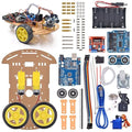 Smart Robot Car Chassis Kit with UNO R3 Module - Educational DIY Toy, 2WD with Battery Box and Speed Encoder for Tracking Obstacle Avoidance - Designed for Beginners to Learn Programming