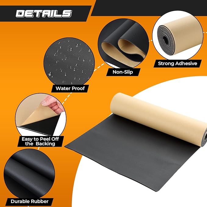 NATGAI Sponge Neoprene with Adhesive Foam Rubber Sheet 1/8” Thick X 12” Wide X 48” Long, Cut to Multiple Dimensions and Lengths - DIY, Gaskets, Cosplay, Costume, Crafts