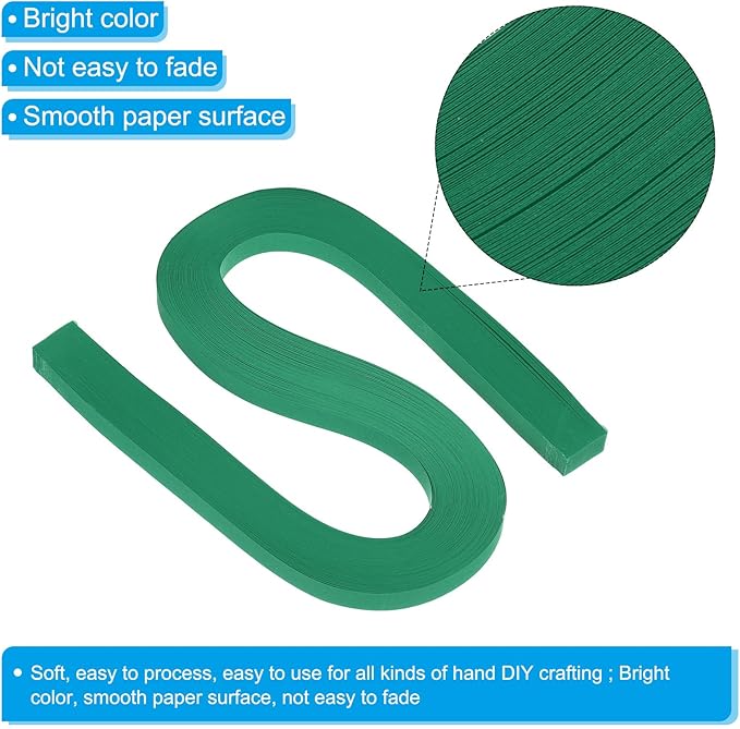 PATIKIL 360pcs Quilling Paper Strips Paper Flowers Quilling Kits 3/8"(10mm) Origami Paper for Adults Beginner Art Craft, 21"(54cm) Light Blackish Green