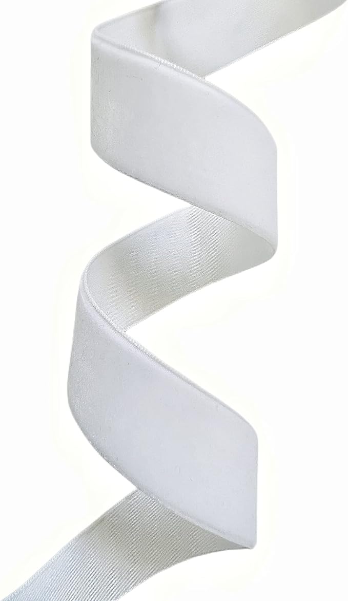 Vintage White Velvet Ribbon, 1 Inch X 25Yd