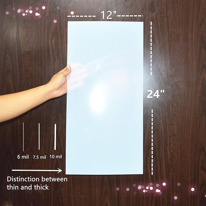 Mylar Blank Stencil Sheet for Stencil Cutting,Craft Translucent 12 x 24 inch 10 Sheets 7.5 mil Acetate Template Material (10 Sheets, 7.5mil)