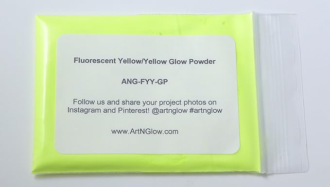 Glow in The Dark Pigment Powder - Neutral and Fluorescent Color for Art Painting, Fine Art, Nail Art Paint, and DIY Crafts - Long Lasting 10+ Color Options - Fluorescent Yellow (1 Kilogram)