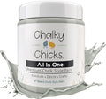 Chalky Chicks All-in-One Chalk Paint for Furniture or Cabinet - 8 Fl Oz - Matte Finish Normandy (Light Gray) for Metal, Wood Furniture Paint - No Sanding All-in-One for Home Decor & Crafts, USA Made