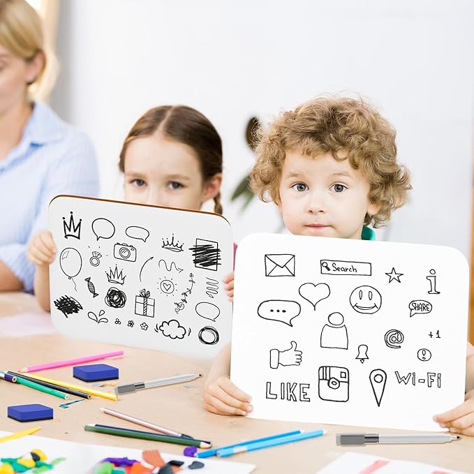 Small White Board Dry Erase 5x7 Inch Mini Whiteboard Small Dry Erase Board with Markers Erasers Double Sided Dry Erase Lapboards for Students Teachers School Supplies Meeting Voting Games (1)