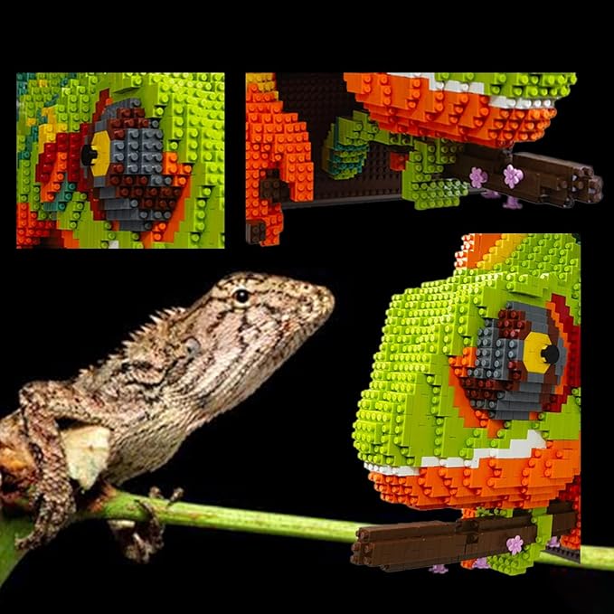 BDYDT Wall Art Chameleon Building Blocks Set; A Wall Decor Set for Adults Who Love Creative Hobbies(2688 Pieces) Toys Gifts for Kid and Adult