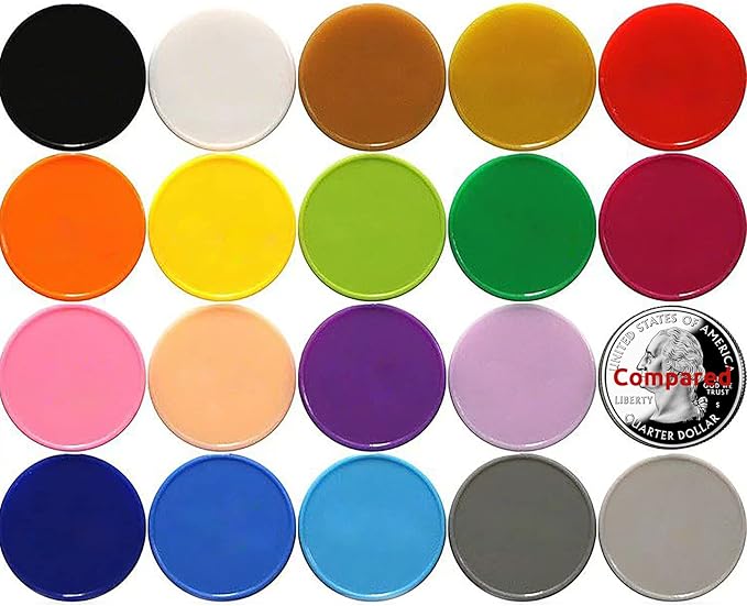 Set of 100 Opaque Plastic Learning Counters Mini Poker Chips Game Tokens with Storage Box (Yellow, 1 Inch)