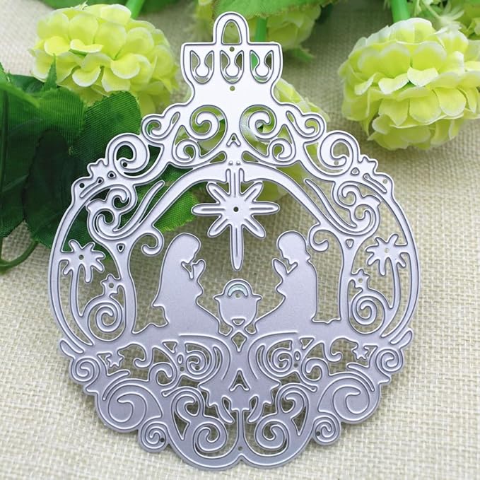 Mvchifay Cutting Dies Happy Birthday Metal Stencils Scrapbooking Tool DIY Emboss Paper Card Making (Pray couples-12.6x10.2cm)